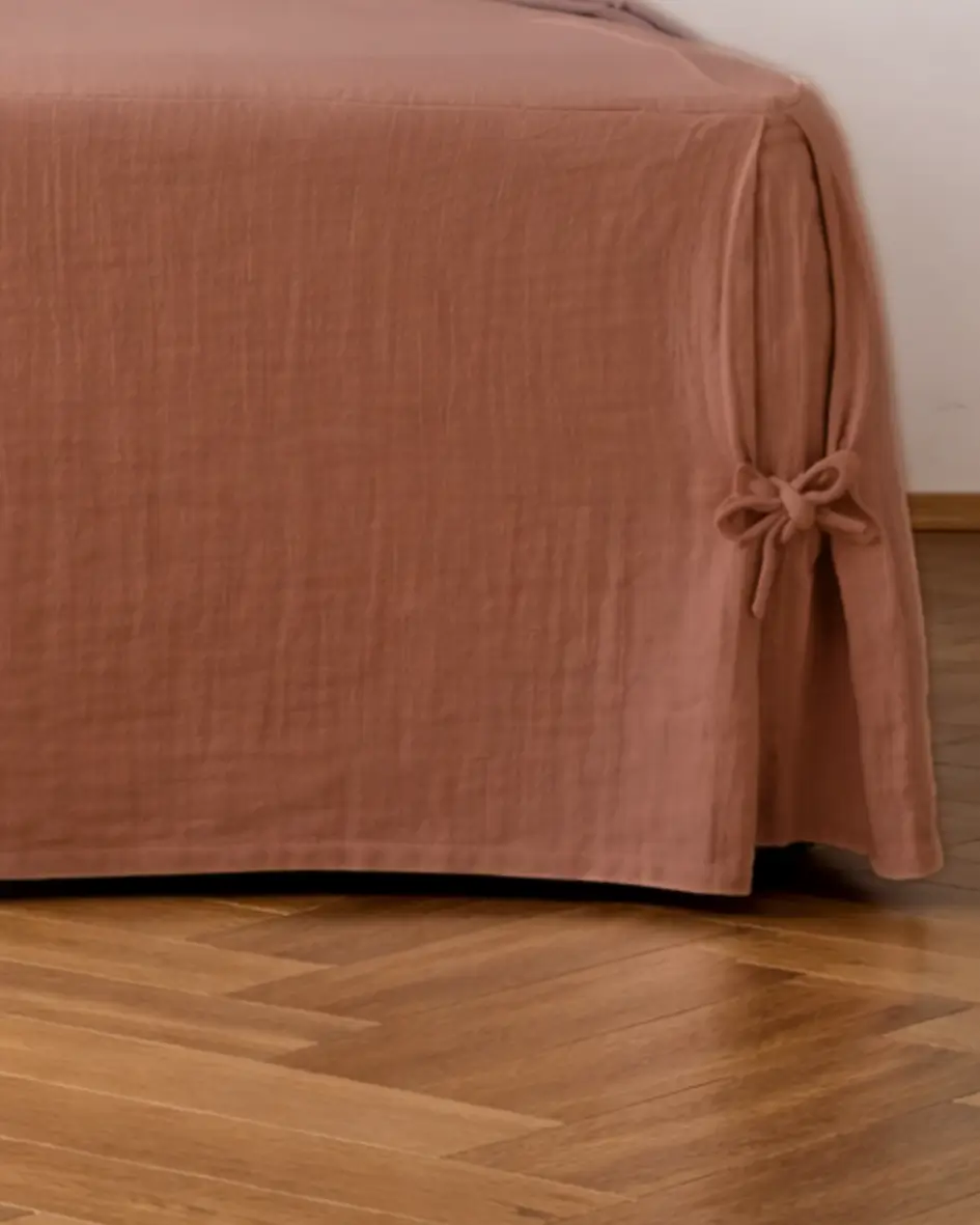 Cache-Sommier Gaze De Coton 140x190 Cm – Naturel, Certifié Oeko-Tex
