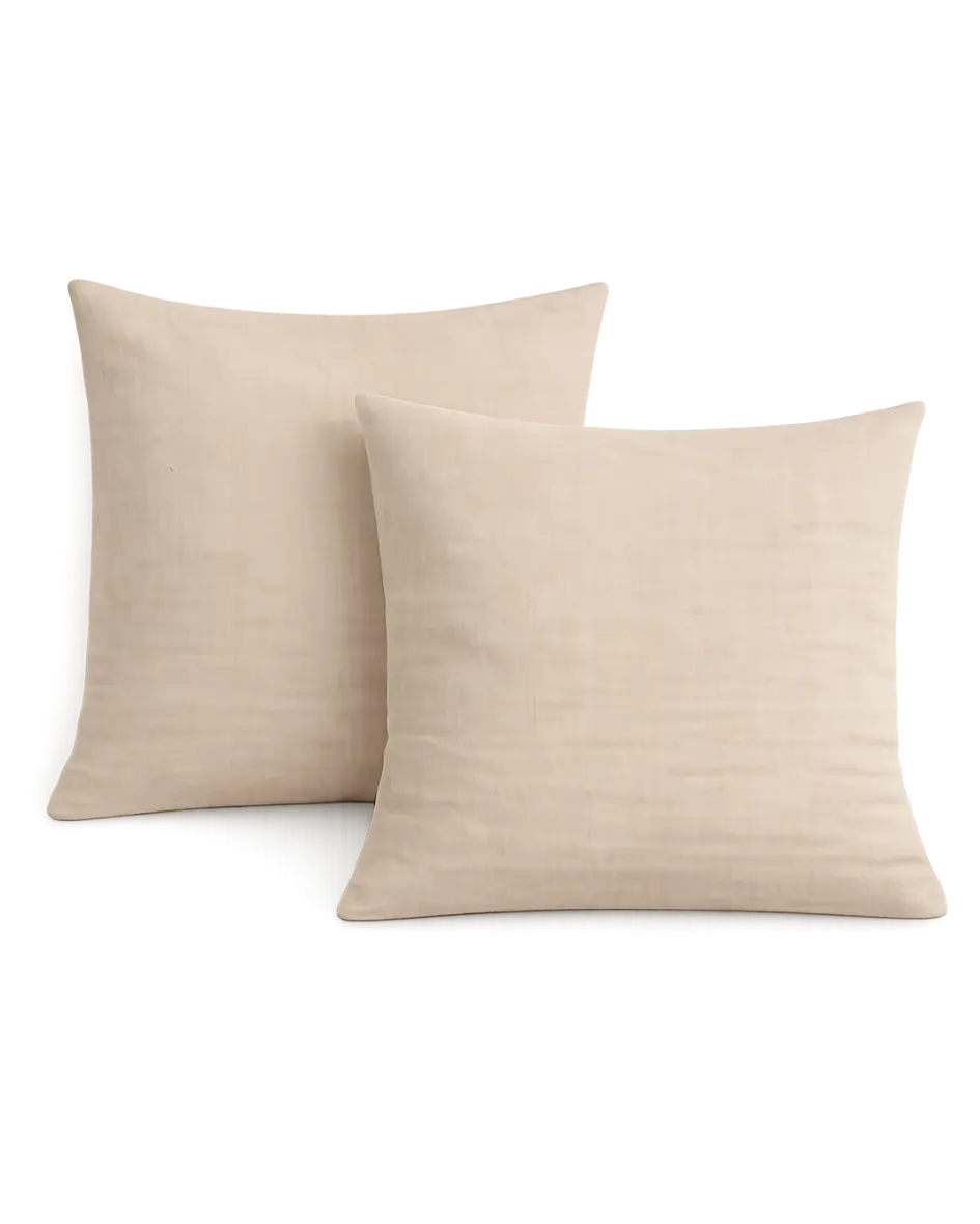 Lot De 2 Taies D'oreiller En Lin Français L Linen World - Très Grand Lit 50x101 Cm - Vert Olive